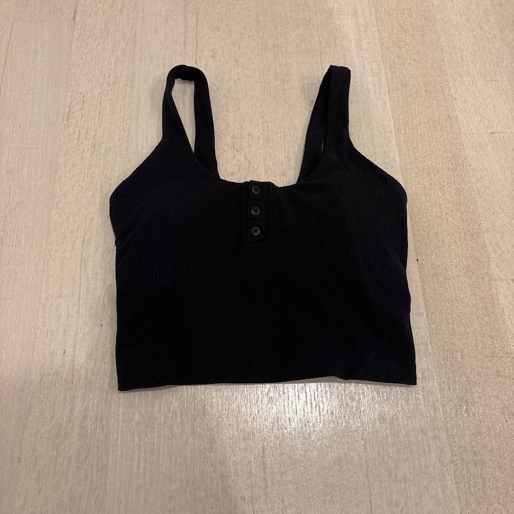 Lululemon Align Ribbed Henley Tank Black Size 2